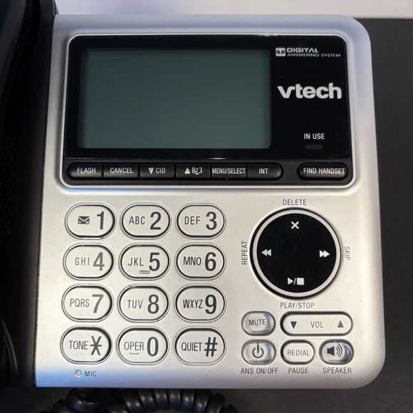 V Tech CS6649 Dect 6.0 Corded Phone Black W/Answering System - Picture 3 of 11